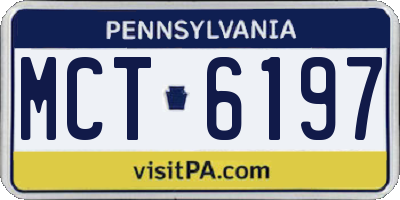 PA license plate MCT6197
