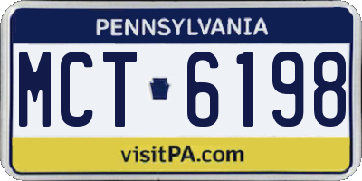 PA license plate MCT6198