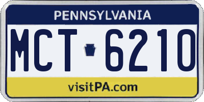 PA license plate MCT6210