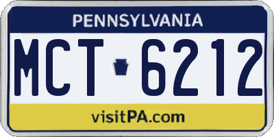 PA license plate MCT6212