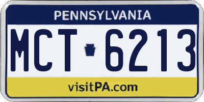 PA license plate MCT6213