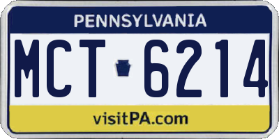 PA license plate MCT6214