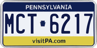 PA license plate MCT6217