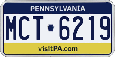 PA license plate MCT6219