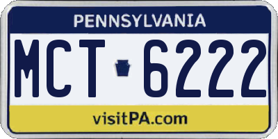 PA license plate MCT6222