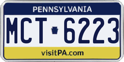 PA license plate MCT6223