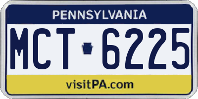PA license plate MCT6225