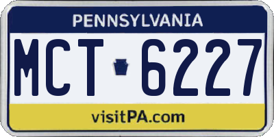 PA license plate MCT6227
