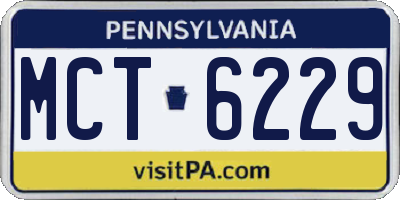 PA license plate MCT6229