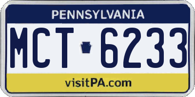 PA license plate MCT6233