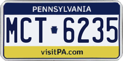 PA license plate MCT6235