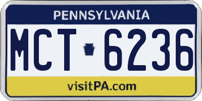 PA license plate MCT6236