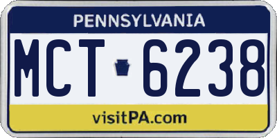PA license plate MCT6238