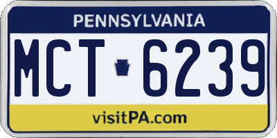 PA license plate MCT6239