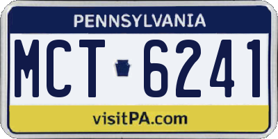 PA license plate MCT6241
