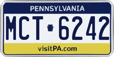 PA license plate MCT6242