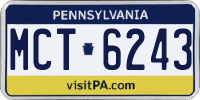 PA license plate MCT6243