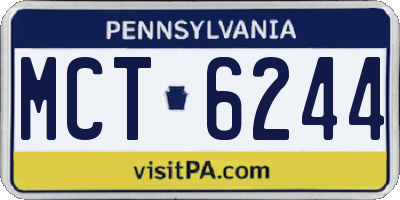 PA license plate MCT6244
