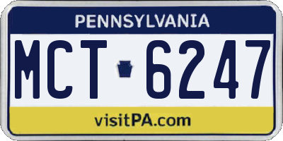 PA license plate MCT6247