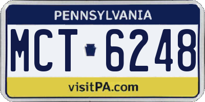 PA license plate MCT6248