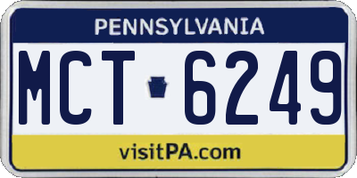 PA license plate MCT6249