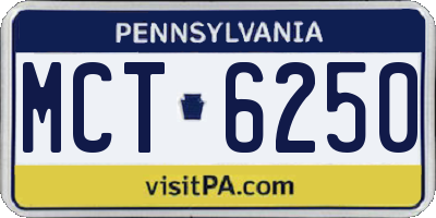 PA license plate MCT6250