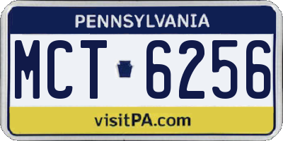 PA license plate MCT6256