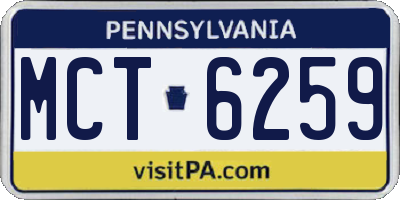 PA license plate MCT6259