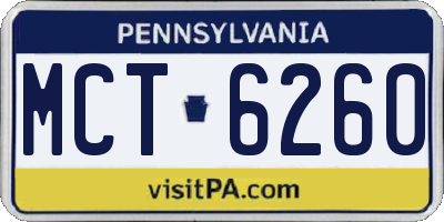 PA license plate MCT6260