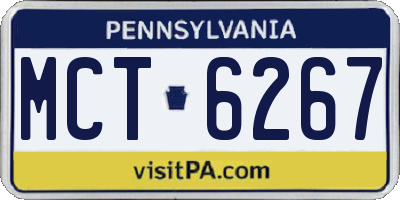 PA license plate MCT6267