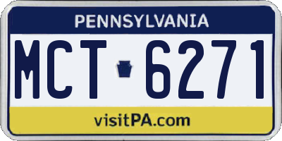 PA license plate MCT6271