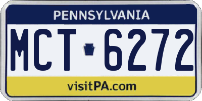PA license plate MCT6272