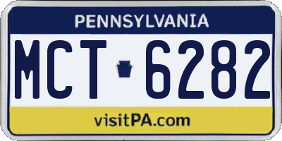 PA license plate MCT6282