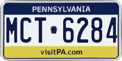 PA license plate MCT6284