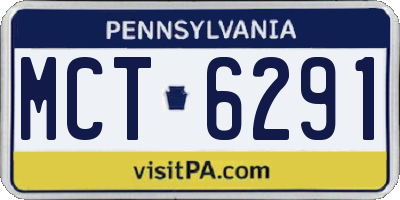 PA license plate MCT6291