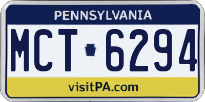 PA license plate MCT6294