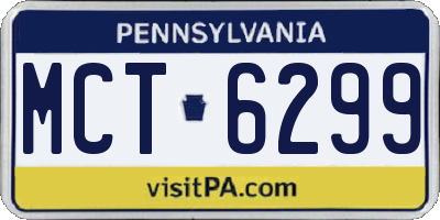 PA license plate MCT6299