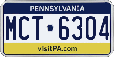 PA license plate MCT6304
