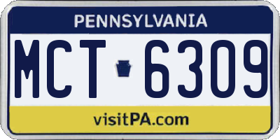 PA license plate MCT6309