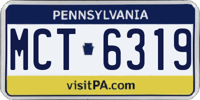 PA license plate MCT6319