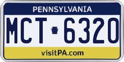 PA license plate MCT6320