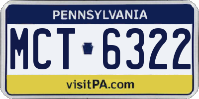 PA license plate MCT6322
