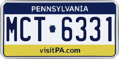 PA license plate MCT6331