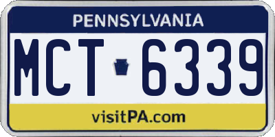 PA license plate MCT6339