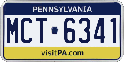 PA license plate MCT6341