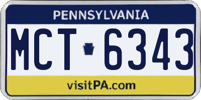 PA license plate MCT6343
