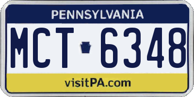 PA license plate MCT6348