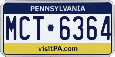 PA license plate MCT6364
