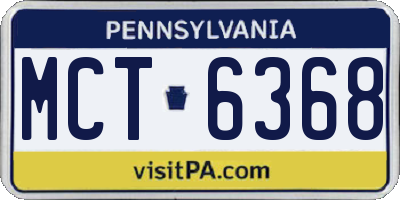 PA license plate MCT6368