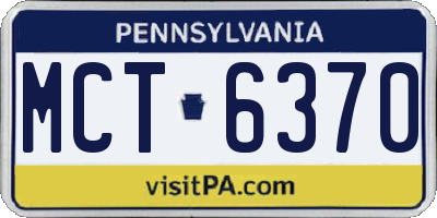 PA license plate MCT6370